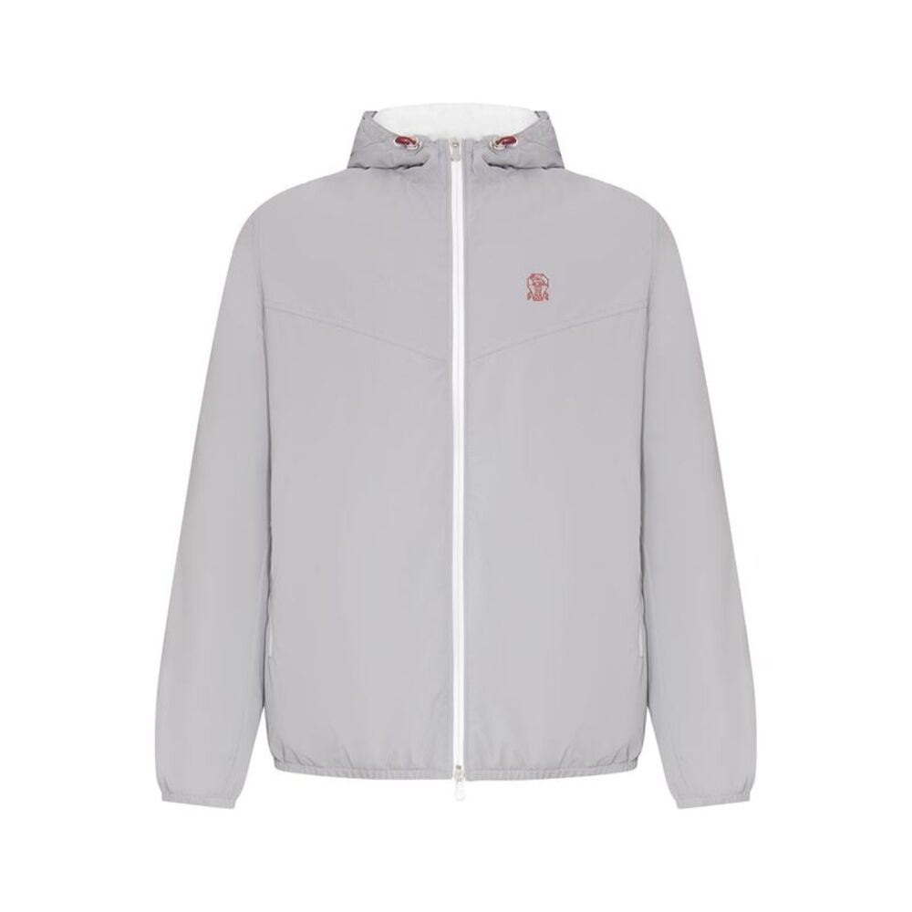 Brunello Cucinelli Men Technical Fabric Jacket With Hood